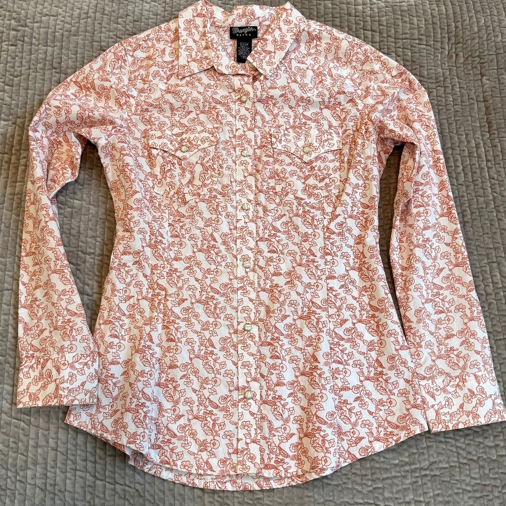 WRANGLER pearl snap button up down Shirt